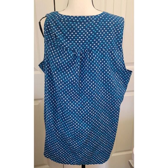 Croft & Barrow Sz XXL Popover Multiprint Button Up Sleeveless Top *Please Read - Picture 5 of 9